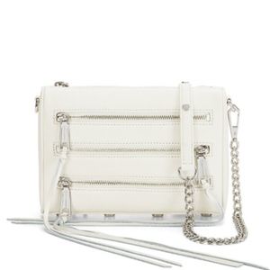Rebecca Minkoff Mini 5 Zip Crossbody -- White